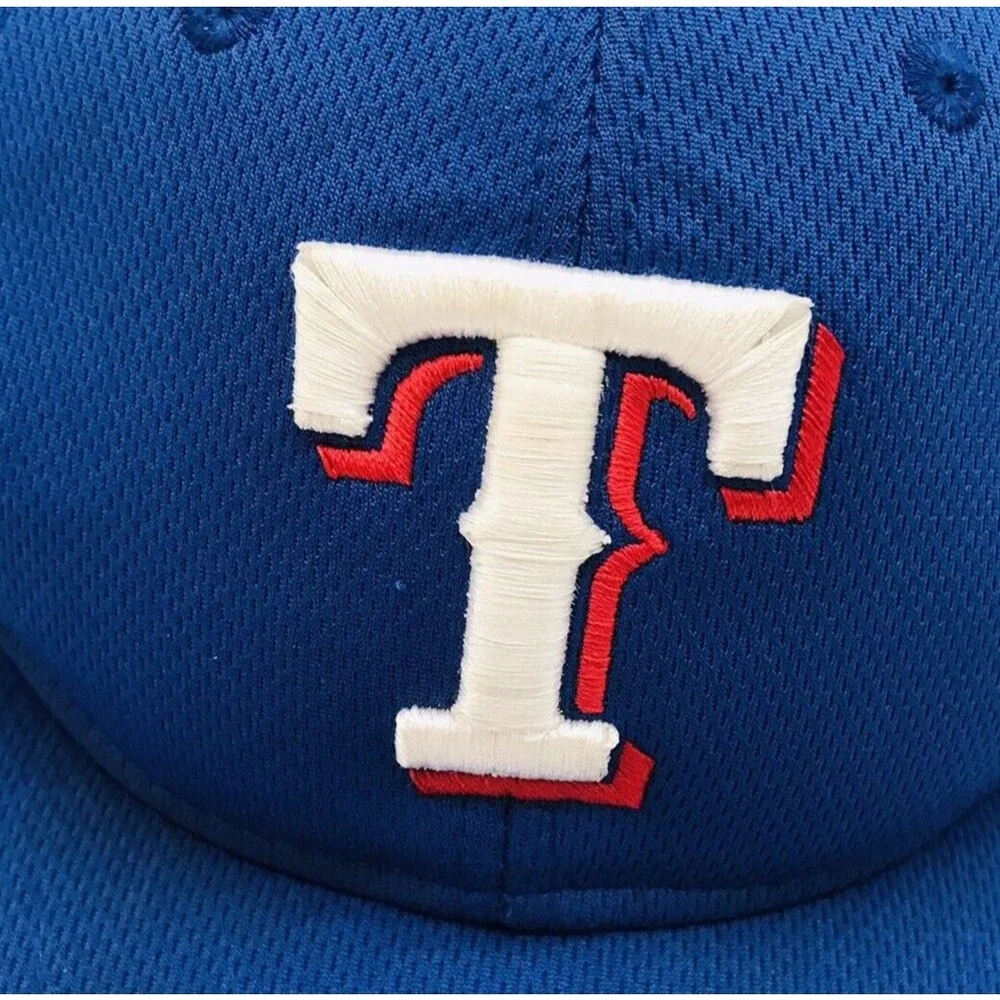 Texas Rangers Official MLB Youth Ball Cap OC Sports Blue Logo Mesh Strapback Hat